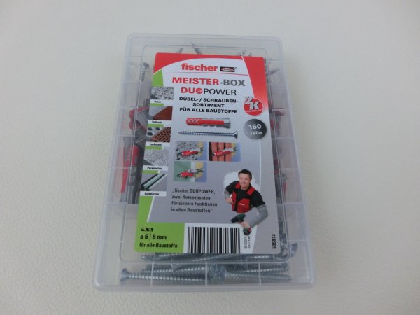 Schrauben & Dübel Sortiment Fischer Meister-Box Duo Power 160 Teile