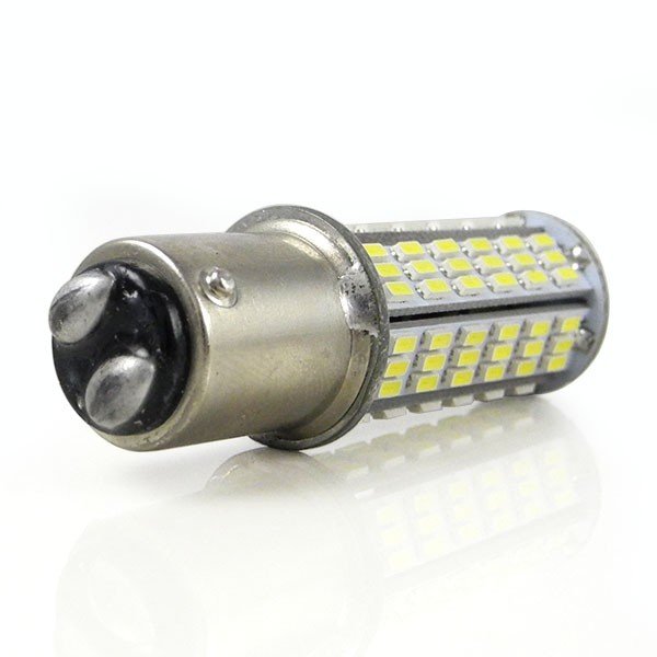LED Birne, 120 SMD Leuchtmittel P21/5W, Bay15d, Weiß